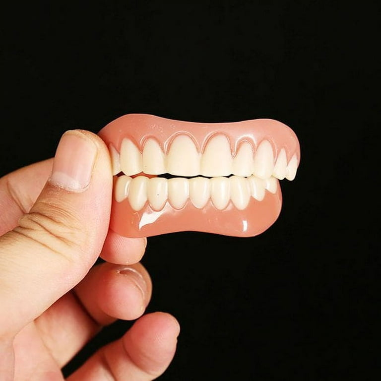 GAWEI Denture Smile Teeth Customizable Temporary Perfect Fake Teeth Molds  Braces for Snap in Instant &Confidence Smile Dentures Teeth for Upper and  Lower Jaw, Nature and Comfortable 1 Set