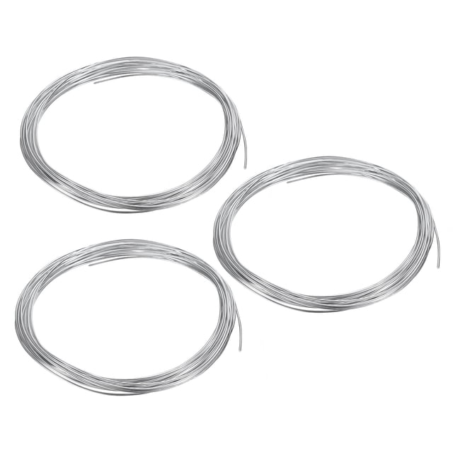 Uxcell 3 Rollos de Alambre de Zinc de Alta Pureza 99.99% de 18 Gauge Alambre de Zinc Puro de 1mm Alambre Suave para Beading (16.4Ft/Rollo)