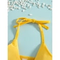 thumbnail image 4 of hirigin Baby Swimming Halter Bikini Tops + Shorts, Sunflower Pattern Bowknot Summer Clothing, 4 of 9