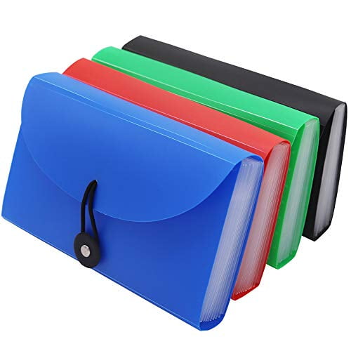Tickets Cards Cash Red Coupons Small Accordion File Organizer 13-Pocket Expanding File Folder for Receipts Plastic Receipt Organizer 