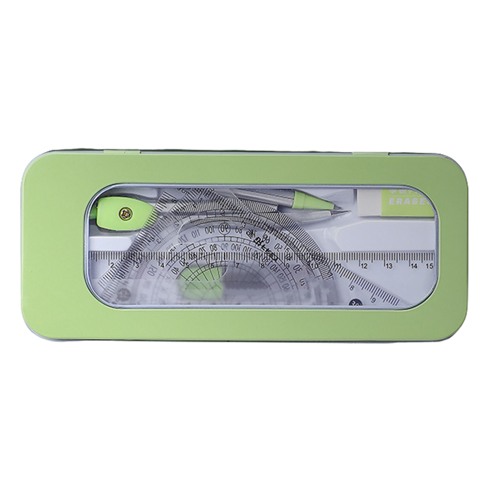 GIFZES 7Pcs/Set Student Rulers Protractor Compass Clear Scale Precise