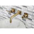 thumbnail image 2 of Kingston Brass KS6123DL Concord Double-Handle Wall Mount Bathroom Faucet, Antique Brass, 2 of 8