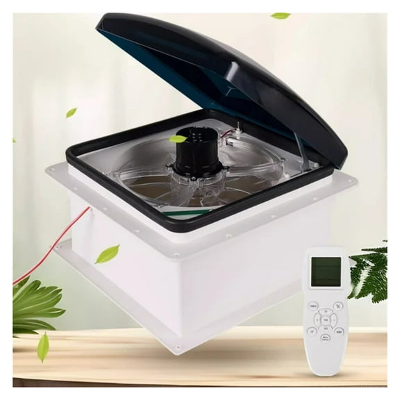 Upgraded Remote Control RV Roof Vent Fan, 12V Quiet RV Roof Fan with Rain Sensor, Reversible