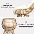 thumbnail image 5 of FKS LIFE 3 Pieces Outdoor Swivel Patio Chairs Set 360 Degree Wicker Swivel Chair and Table for Backyard Porch Balcony Poolside, 5 of 7