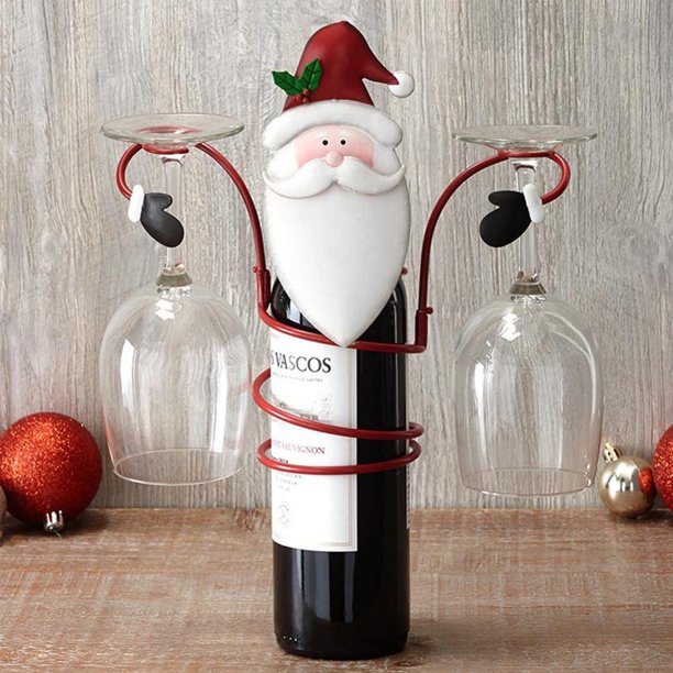 Holiday Wine Bottle Glass Holders Snowman Table Arrangements Wine Glass