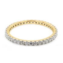AFFY 0.50CT Moissanite Diamond Full Eternity Stackable Band Ring For Women in 14K Solid Yellow Gold-4.5