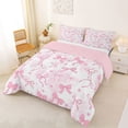 thumbnail image 2 of Manfei Pink Bow Love Heart Tie Dye Full Size Comforter Sets, Cute Cartoon Bedding Sets for Girls Women, Pink Reversible, 3pcs, 2 of 6