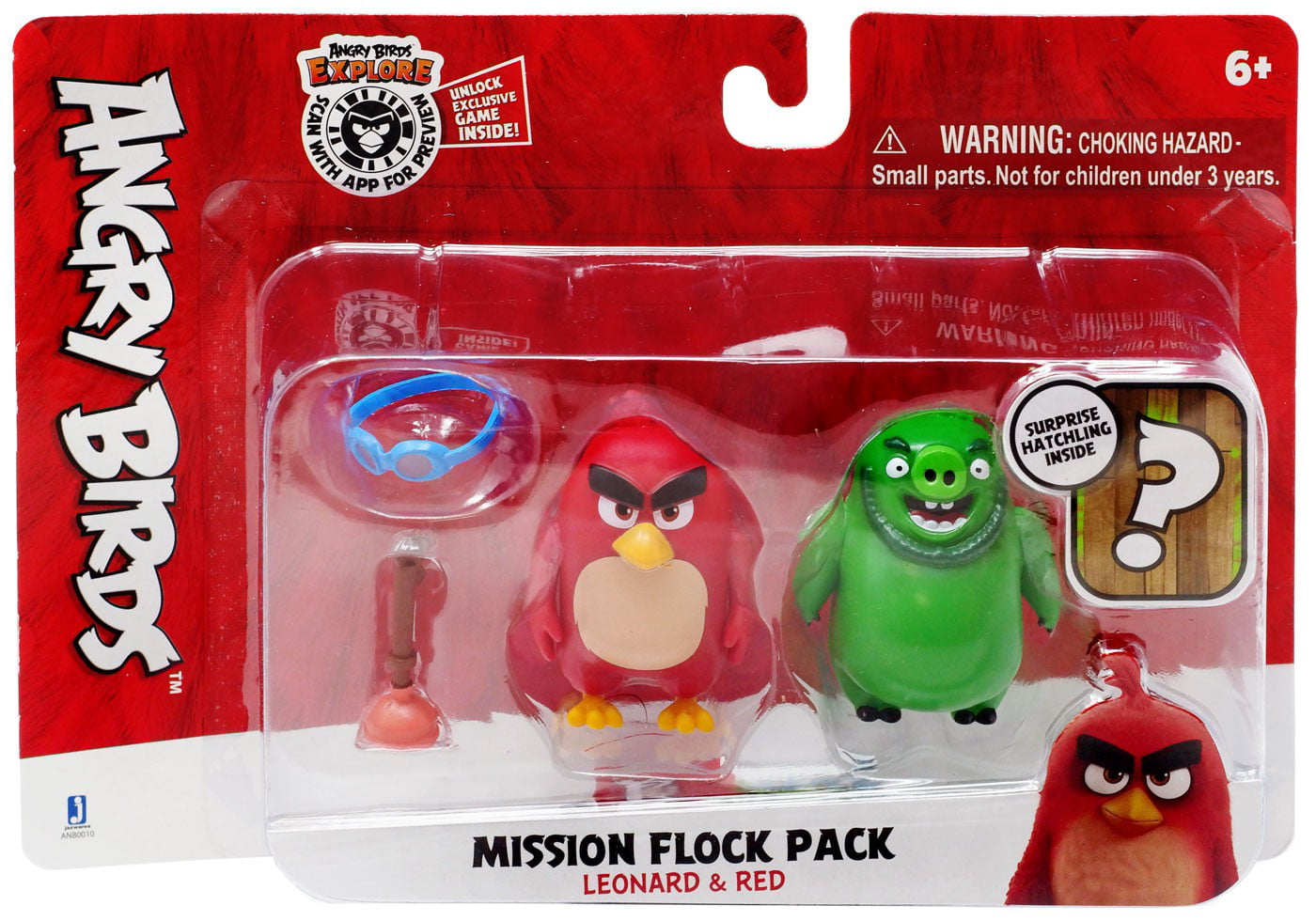 Angry Birds Mission Flock Pack Leonard &amp; Red Figure 2-Pack