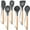 Gray, variant on Kitchen Utensils Set of 6, VeSteel Silicone Cooking Utensils with Wooden Handle, Non-Stick Cookware & Heat Resistant, Includes Spatula/Ladle/Slotted Turner/Serving Spoon/Spaghetti Server(Black)