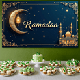 thumbnail image 6 of Elegant Ramadan Mubarak Lanterns and Crescent Stars Festive Banner Ramadan Decor Event Photo Booth Backdrop Celebration Eid Party Supplies, 6 of 8