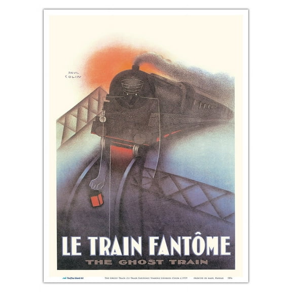 The Ghost Train (Le Train Fantome) - Staring Georges Colin - Vintage French Theatre Poster by Paul Colin c.1929 - Master Art Print (Unframed) 9in x 12in