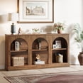 thumbnail image 6 of Tribesigns Farmhouse Console Table, 63-Inch 3 Tier Entryway Table with Storage, Wooden Rectangular Sofa Table Behind The Couch for Hallway, Dark Brown, 6 of 9