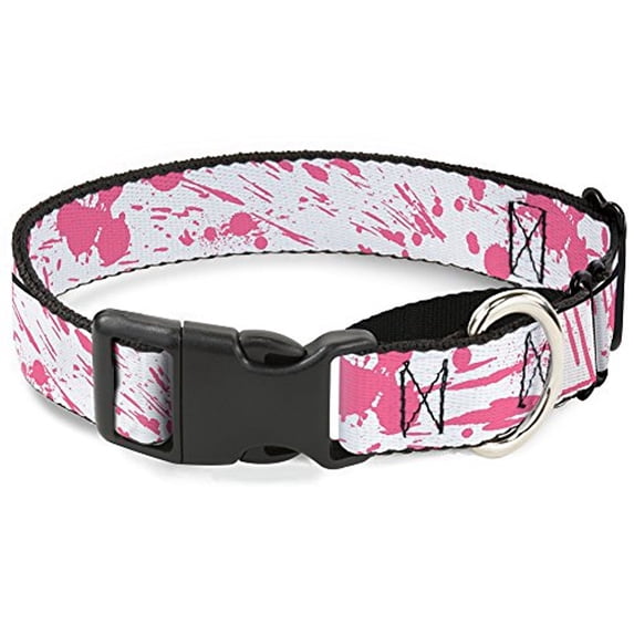 Buckle-Down Martingale Dog Collar - Splatter Black White - 1" Wide - Fits 15-26" Neck Size - Large
