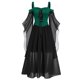 thumbnail image 3 of Vestido de bruja medieval vintage de Halloween para mujer, talla grande, hombros descubiertos, manga de mariposa, vestidos góticos, disfraces de carnaval, fiesta, 3 of 5