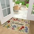 thumbnail image 2 of Spring Door Mat Welcome Decor Doormat, Summer Flower Plant Decorative Indoor Outdoor Non-Slip Mat for Home Entrance, Outside Entry, Floor, Patio 17x30 Inches, 2 of 6