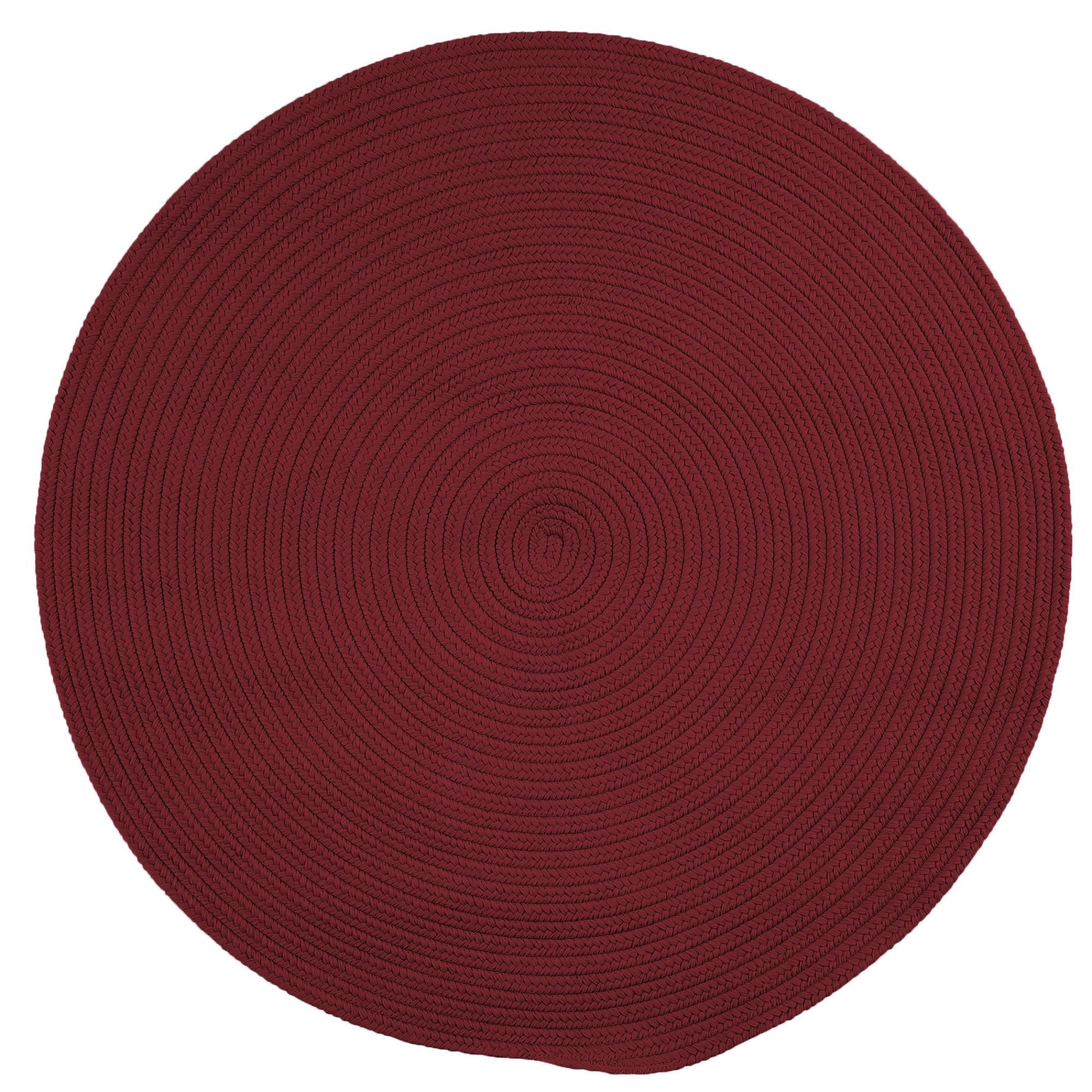 11' Burgundy Red All Purpose Handcrafted Reversible Round Outdoor Area
