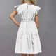 thumbnail image 4 of Odeerbi Niñas Verano Algodón Lino Vestido Ruffle Sleeve Tiered Tank Vestido Color Sólido Cuello Redondo Sin Mangas Vestido de Sol, 4 of 9