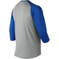 thumbnail image 2 of New Balance Youth Performance 3/4 Sleeve Baseball Shirt Royal/Grey Xl, 2 of 2