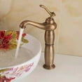 thumbnail image 3 of Grifo de baño moderno, grifo mezclador monomando de latón antiguo, válvulas de cerámica duraderas que proporcionan un control suave del flujo de agua en el área del lavabo del baño, 3 of 3