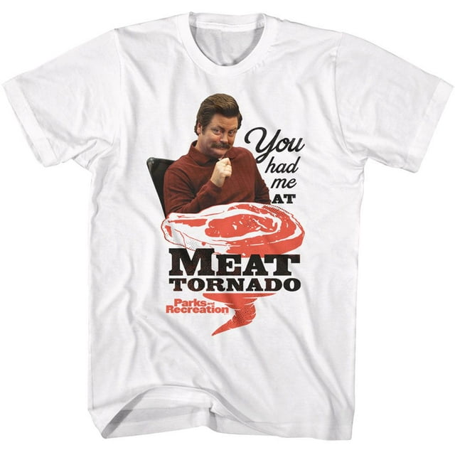 Parks And Recreation T-Shirt Adulte Blanc Tornade de Viande S