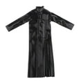 thumbnail image 5 of 1/6 Scale Faux Leather Long Black Trench Coat for 12 inch Male Figure, 5 of 8