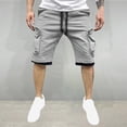 thumbnail image 1 of pstuiky Pantalones cortos para hombre, Pantalones cortos de trabajo rectos y holgados con múltiples bolsillos de moda de verano para hombre Pantalones cortos para correr para hombre, 1 of 6