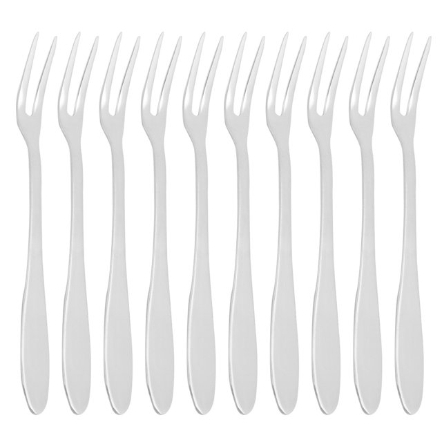 Juego de tenedores de fruta de acero inoxidable, 10 piezas para pasteles y postres, utensilios de cocina premium 304, perfectos para uso diario