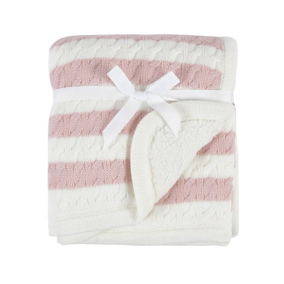 Modern Moments by Gerber Super Soft Cable Knit Sherpa Baby Blanket