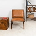 thumbnail image 6 of Allora Mid Century Modern Furniture Style Wide Top Leather Tan Comfy Armchair, 6 of 6