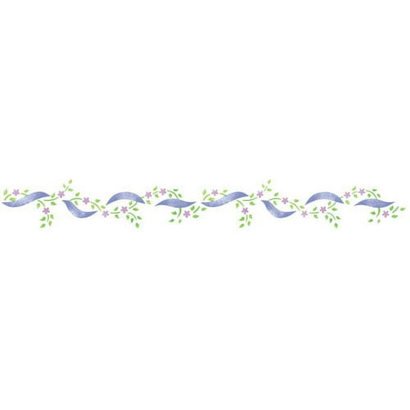 Ribbon with Flowers Wall Stencil SKU #820 by Designer Stencils