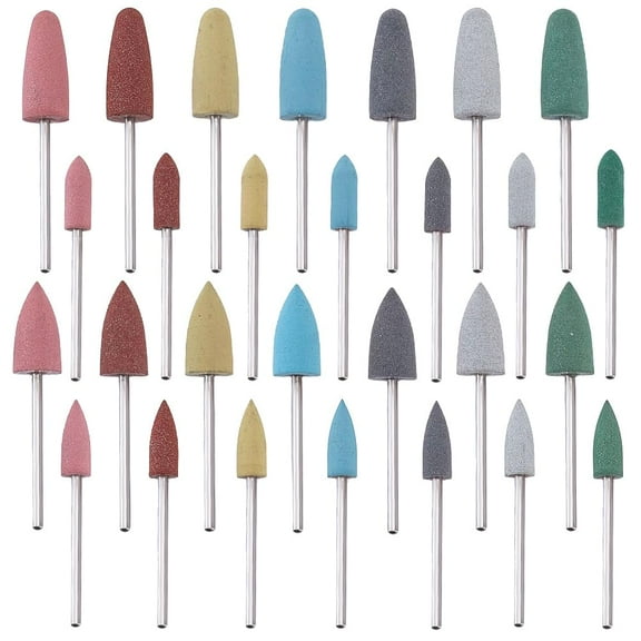 28 Pcs Sanding Bits Rubber Polishing Bits Silicone Buffing Wheels Grinding Head Rubber Buffing Tools Polishing Kits for Electric Grinder Rotary Tool Assorted Shape(Mixed Color) for DIY
