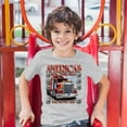 thumbnail image 3 of Tee Hunt America's Highways Route 66 Youth T-Shirt Truck Driver Mechanic Teamster Kids, Gray, Small, 3 of 5