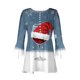 thumbnail image 4 of Camisetas con Cuello en V Mujeres Moda Impresa 3/4 Mangas Blusa, Top Cómodo Casual para el Hogar Y Diario, 4 of 4