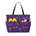 thumbnail image 1 of Fotbe Bright Purple Butterflies Bolsa de Viaje para Playa - Resistente al Agua, Bolsa Tote de Gran Capacidad y Ligera con 7 Bolsillos para Mujeres y Hombres, 1 of 7