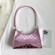 thumbnail image 3 of Bolso para axilas para mujer, Bolso de hombro a cuadros de PU a la moda, Bolso a cuadros para niñas (rosa), 3 of 8