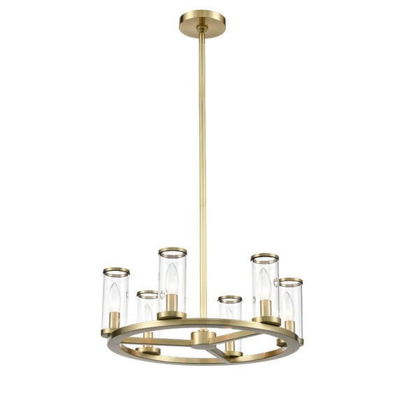 Alora Lighting Ch309006cg Revolve 6 Light 17" Wide Taper Candle Chandelier - Brass