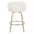 thumbnail image 4 of Silver Orchid  Battista 26" Fixed-Height Gold Counter Stool with Round Gold Footrest (Set of 2) White Faux Leather Faux Leather Faux Leather, 4 of 5