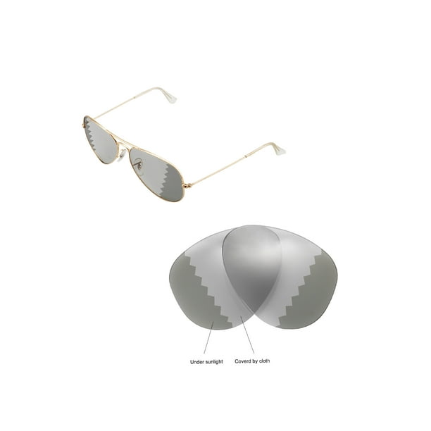 Walleva Walleva Transition Photochromic Polarized Replacement Lenses For Ray Ban Aviator Large Metal Rb3025 58mm Sunglasses Walmart Com Walmart Com