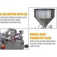 thumbnail image 3 of HPDMC Single-Nozzle Pneumatic Paste Filling Machine - 100 to 1000ml Precision Semi-Automatic Stainless Steel Piston Filler with 30L Hopper for Cream, Sauce, Oil & Cosmetics - 110V, 3 of 11