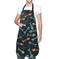 thumbnail image 3 of Goofa Little Fish Skeleton Printed Waterproof Apron 33" Chef Aprons for Men Heavy Duty Chemical Work Apron Adjustable Bib Apron, 3 of 9