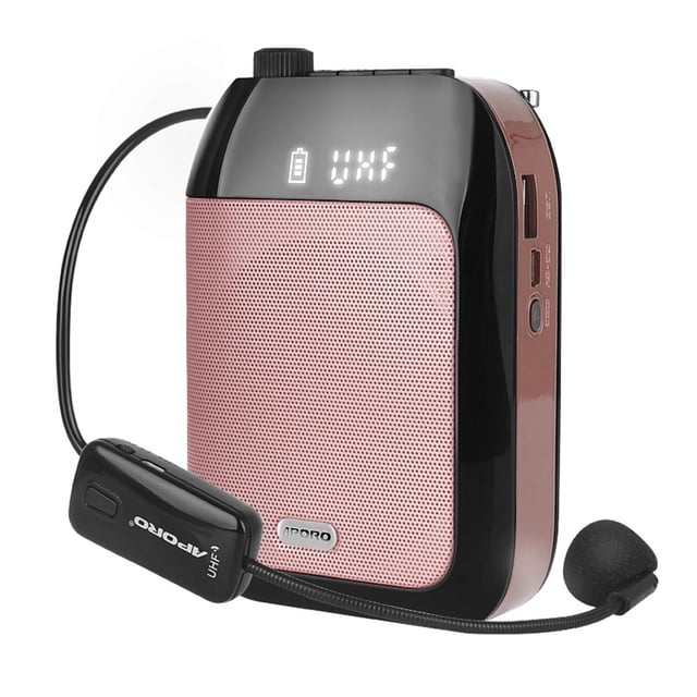 Portable Voice Speaker for Teachers with Headset Waistband Rechargeable Support Music Recording for Classroom Meeting Training Tour Guides Promotions Singing