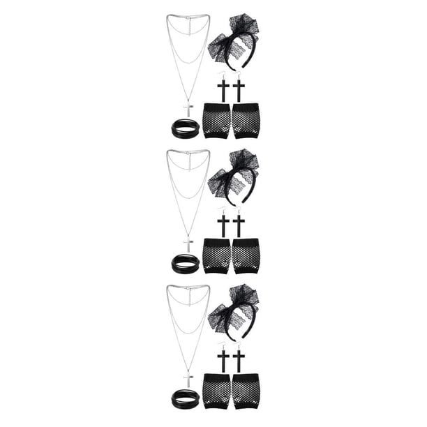 Injueey 1 Set Hair Hoop Bowknot Lace Meaningful Fashion Appearance Retro Earrings Gifts Attractive Fabric for Birthday Party Type1 NO1 Injueey CBP439333