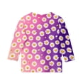 thumbnail image 5 of Cute Summer Tops for Kids Girls Size 7-8 Soft Casual 3/4 Sleeve Crew Neck Girls Shirts Funny Daisy Printed T-Shirts Girls Clothes Tee Tops Purple 12-13 Years, 5 of 5
