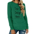 thumbnail image 3 of Crew Neck Long Sleeve Shirts For Women Comfortable Loose Crew Neck Solid Color Tunic Tops Lightweight Fall Basic Blouses Vacation Clothes Green S, 3 of 7