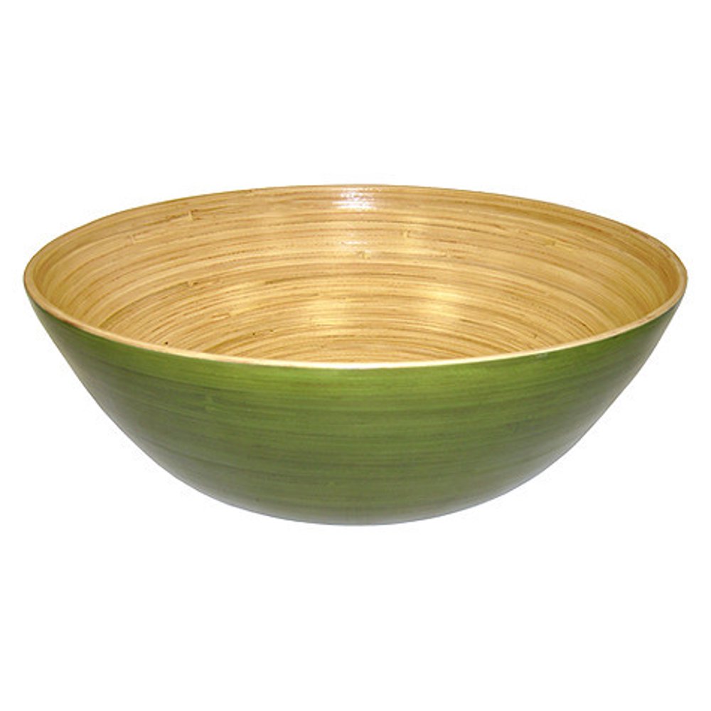 Simply Bamboo Glossy Celadon Green Bamboo Bowl 14"