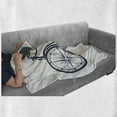 thumbnail image 6 of Travel Soft Flannel Fleece Throw Blanket, Abstract Compass and Nature Landscape as Bicycles Wheels, Cozy Plush for Indoor and Outdoor Use, 70" x 90", Violet Blue Off White, by Ambesonne, 6 of 6