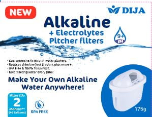 DIJA Alkaline Pitcher Filter Replacement 1ct, White
