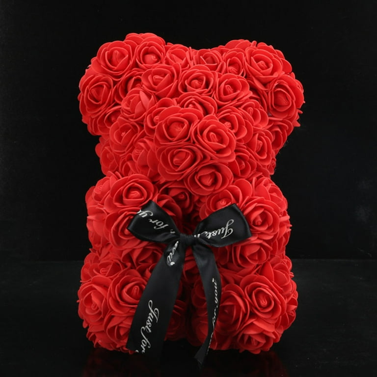 Rose Bear Red Rose Teddy Bear Rose Bears For Valentines Rose Bear Teddy Bear Artificial Rose Bear Rose Bears Everlasting Flower For Window