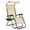 Cream, variant on MoNiBloom Zero Gravity Chairs, Folding Outdoor Patio Beach Recliner with Canopy Shade & Headrest, Black