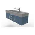 thumbnail image 6 of Nile 60" Blue Wood Floating Vanity with Gray Top and Chrome Trim, 6 of 11